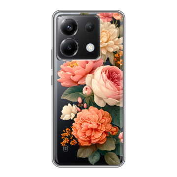 Силиконовый чехол на Xiaomi Poco X6 5G с принтом цветы Силиконовый чехол на Xiaomi Poco X6 5G с принтом цветы