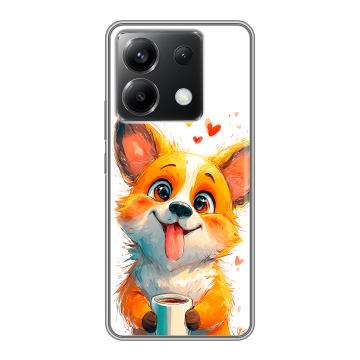 Силиконовый чехол на Xiaomi Poco X6 5G с принтом корги Силиконовый чехол на Xiaomi Poco X6 5G с принтом корги
