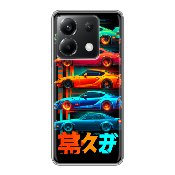 Силиконовый чехол на Xiaomi Poco X6 5G с принтом машины тачки Силиконовый чехол на Xiaomi Poco X6 5G с принтом машины тачки