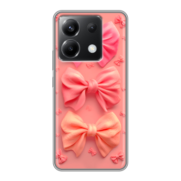 Силиконовый чехол на Xiaomi Poco X6 5G с принтом Розовые бантики Силиконовый чехол на Xiaomi Poco X6 5G с принтом Розовые бантики