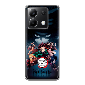 Силиконовый чехол на Xiaomi Poco X6 5G с принтом Demon Slayer Клинок рассекающий демонов Силиконовый чехол на Xiaomi Poco X6 5G с принтом Demon Slayer Клинок рассекающий демонов