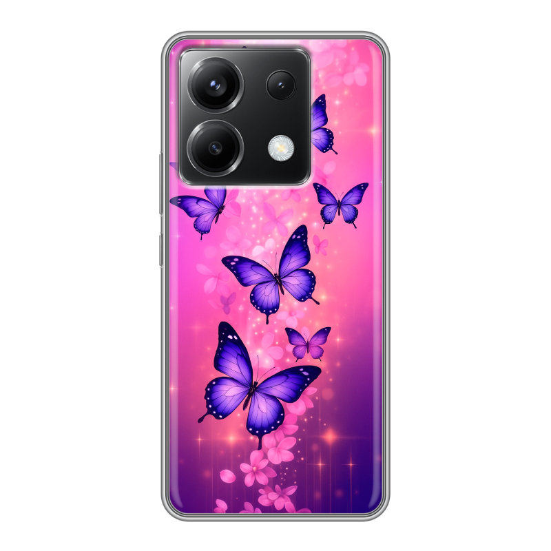 Силиконовый чехол на Xiaomi Poco X6 5G с принтом Бабочки Силиконовый чехол на Xiaomi Poco X6 5G с принтом Бабочки