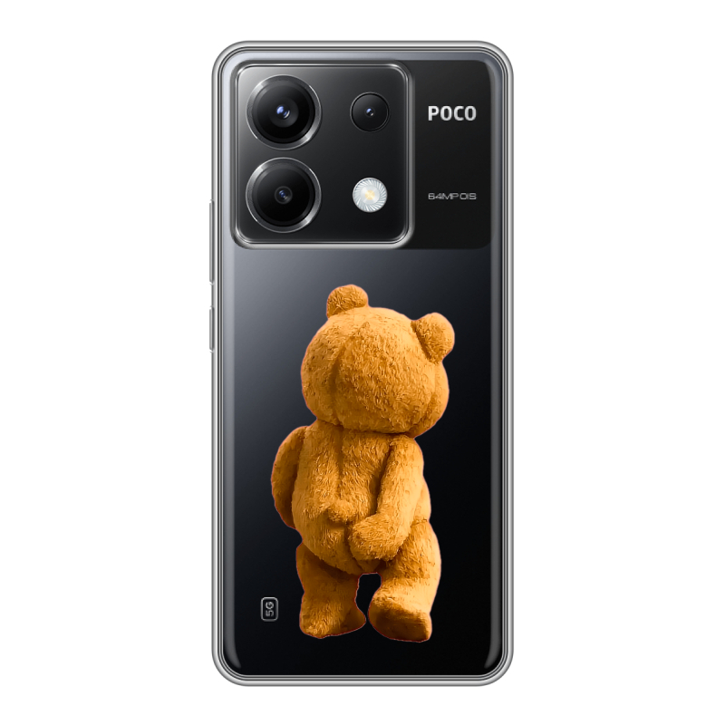 Силиконовый чехол на Xiaomi Poco X6 5G с принтом Медведь Силиконовый чехол на Xiaomi Poco X6 5G с принтом Медведь