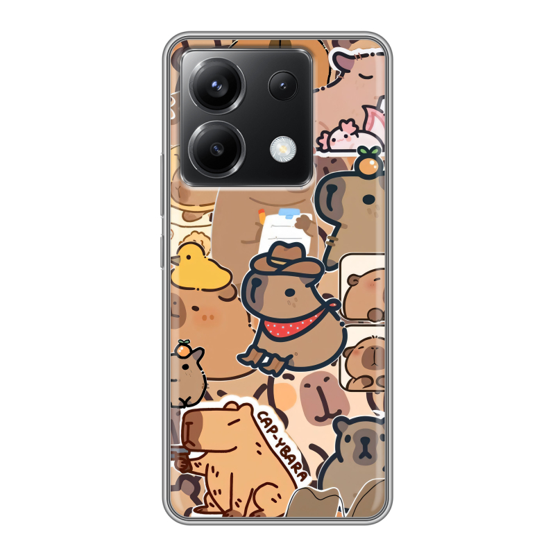 Силиконовый чехол на Xiaomi Poco X6 5G с принтом капибара Силиконовый чехол на Xiaomi Poco X6 5G с принтом капибара