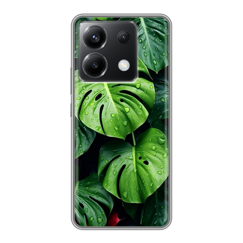 Силиконовый чехол на Xiaomi Poco X6 5G с принтом Листья Силиконовый чехол на Xiaomi Poco X6 5G с принтом Листья