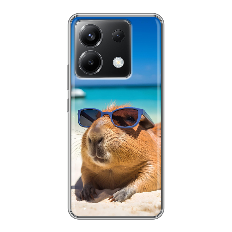 Силиконовый чехол на Xiaomi Poco X6 5G с принтом Капибара Силиконовый чехол на Xiaomi Poco X6 5G с принтом Капибара