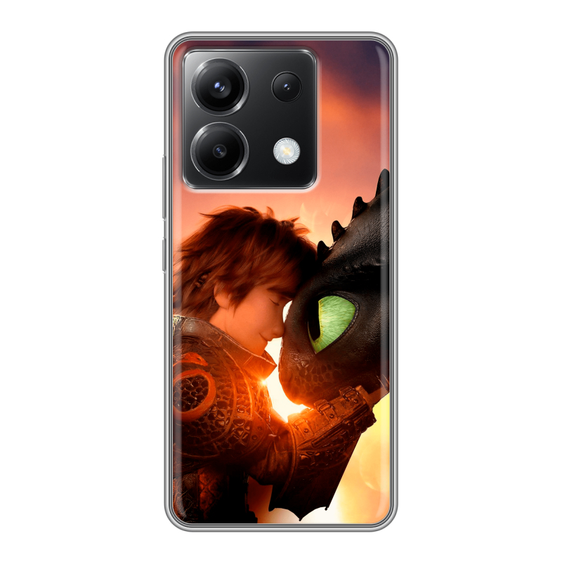 Силиконовый чехол на Xiaomi Poco X6 5G с принтом Как приручить дракона Силиконовый чехол на Xiaomi Poco X6 5G с принтом Как приручить дракона