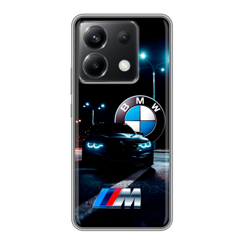 Силиконовый чехол на Xiaomi Poco X6 5G с принтом БМВ BMW Силиконовый чехол на Xiaomi Poco X6 5G с принтом БМВ BMW