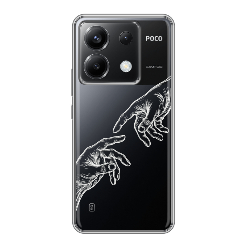 Силиконовый чехол на Xiaomi Poco X6 5G с принтом Сотворение мира Силиконовый чехол на Xiaomi Poco X6 5G с принтом Сотворение мира