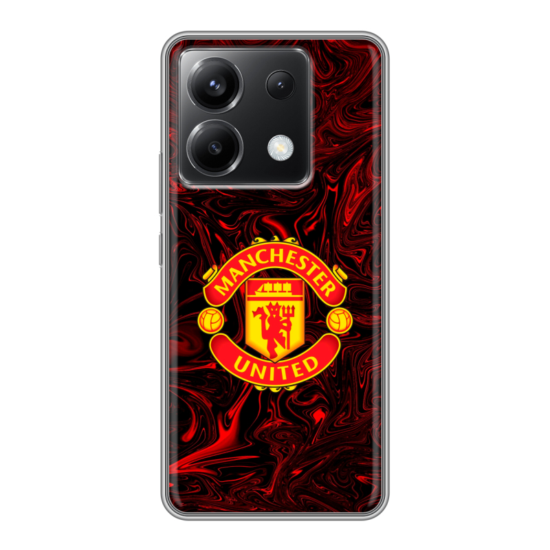 Силиконовый чехол на Xiaomi Poco X6 5G с принтом Manchester United Силиконовый чехол на Xiaomi Poco X6 5G с принтом Manchester United