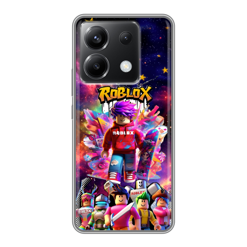 Силиконовый чехол на Xiaomi Poco X6 5G с принтом Roblox Роблокс Силиконовый чехол на Xiaomi Poco X6 5G с принтом Roblox Роблокс