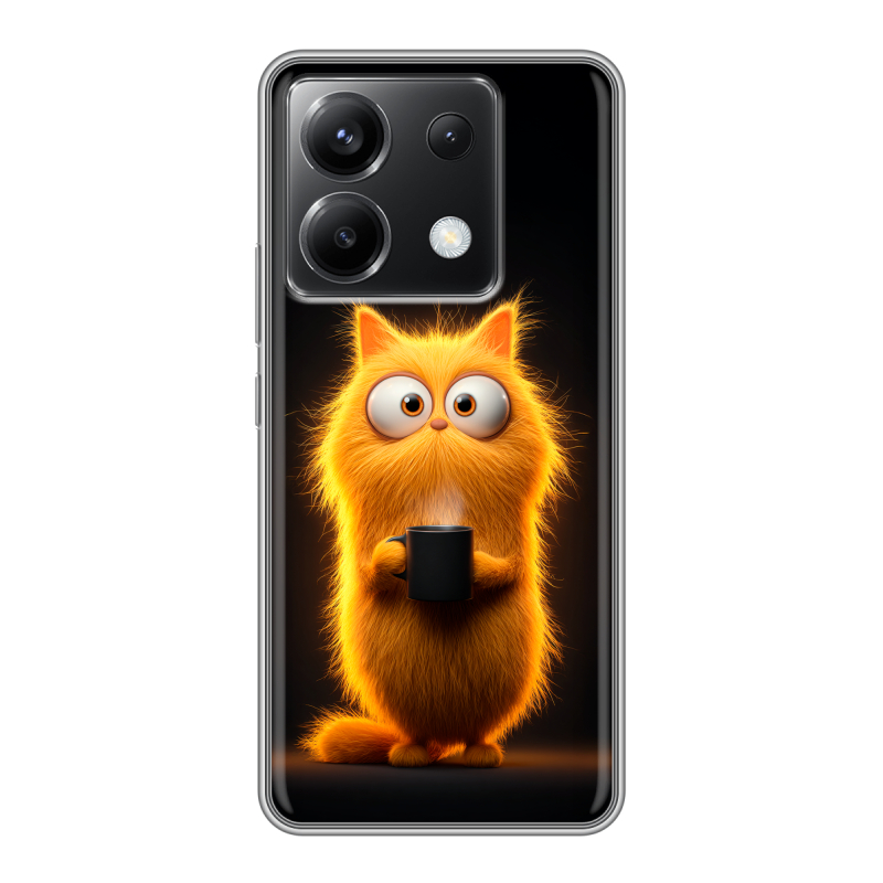Силиконовый чехол на Xiaomi Poco X6 5G с принтом Смешной кот Силиконовый чехол на Xiaomi Poco X6 5G с принтом Смешной кот