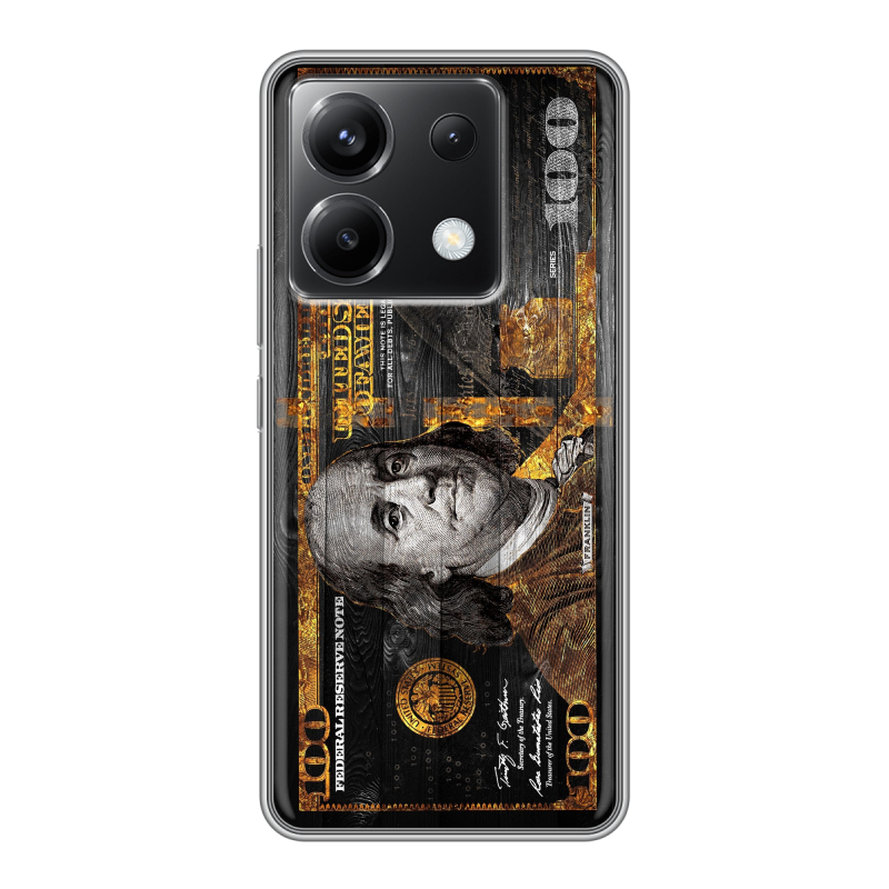 Силиконовый чехол на Xiaomi Poco X6 5G с принтом Доллар деньги Силиконовый чехол на Xiaomi Poco X6 5G с принтом Доллар деньги