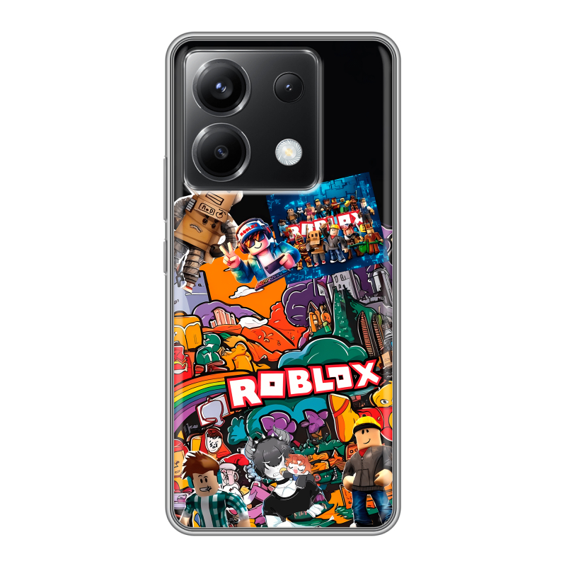 Силиконовый чехол на Xiaomi Poco X6 5G с принтом Roblox Роблокс Силиконовый чехол на Xiaomi Poco X6 5G с принтом Roblox Роблокс