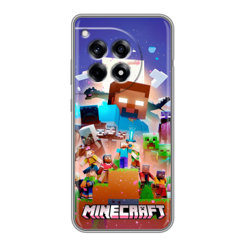 Силиконовый чехол на OnePlus Ace 3 с принтом Майнкрафт Minecraft
