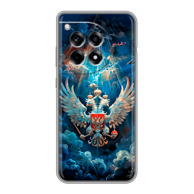Силиконовый чехол на OnePlus Ace 3 с принтом Герб флаг России Силиконовый чехол на OnePlus Ace 3 с принтом Герб флаг России