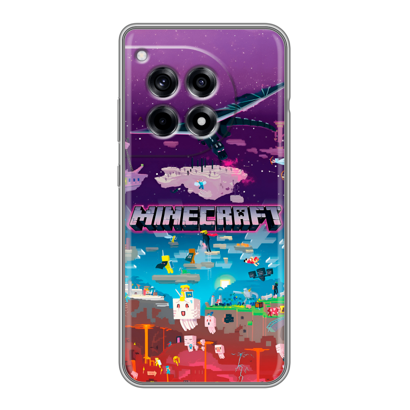 Силиконовый чехол на OnePlus Ace 3 с принтом Майнкрафт Minecraft Силиконовый чехол на OnePlus Ace 3 с принтом Майнкрафт Minecraft