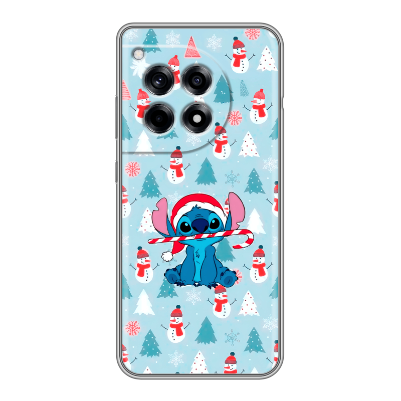 Силиконовый чехол на OnePlus Ace 3 с принтом Стич Новый год Силиконовый чехол на OnePlus Ace 3 с принтом Стич Новый год