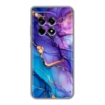 Силиконовый чехол на OnePlus 12R с принтом синий мрамор