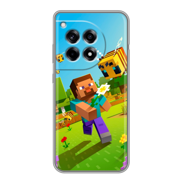 Силиконовый чехол на OnePlus 12R с принтом Майнкрафт Minecraft