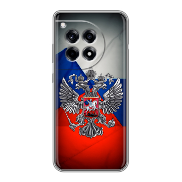 Силиконовый чехол на OnePlus 12R с принтом Флаг России Силиконовый чехол на OnePlus 12R с принтом Флаг России