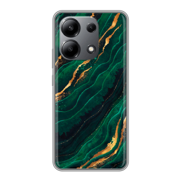 Силиконовый чехол на Xiaomi Redmi Note 13 4G с принтом Мрамор зеленое золото Силиконовый чехол на Xiaomi Redmi Note 13 4G с принтом Мрамор зеленое золото