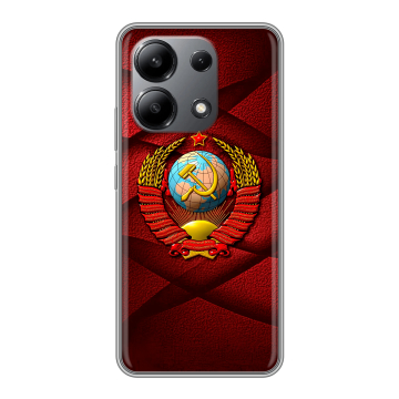Силиконовый чехол на Xiaomi Redmi Note 13 4G с принтом Герб СССР Силиконовый чехол на Xiaomi Redmi Note 13 4G с принтом Герб СССР