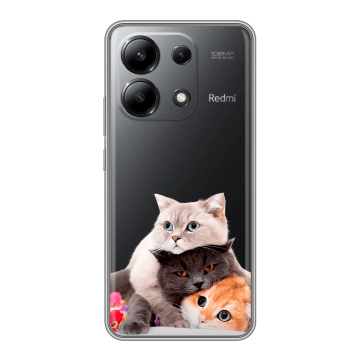 Силиконовый чехол на Xiaomi Redmi Note 13 4G с принтом Кошки Силиконовый чехол на Xiaomi Redmi Note 13 4G с принтом Кошки