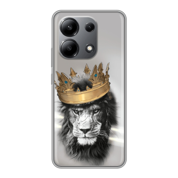 Силиконовый чехол на Xiaomi Redmi Note 13 4G с принтом Лев с короной Силиконовый чехол на Xiaomi Redmi Note 13 4G с принтом Лев с короной