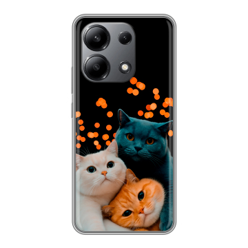 Силиконовый чехол на Xiaomi Redmi Note 13 4G с принтом Кошки Силиконовый чехол на Xiaomi Redmi Note 13 4G с принтом Кошки