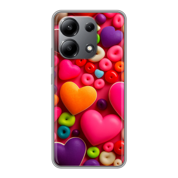 Силиконовый чехол на Xiaomi Redmi Note 13 4G с принтом Сердечки Силиконовый чехол на Xiaomi Redmi Note 13 4G с принтом Сердечки