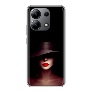 Силиконовый чехол на Xiaomi Redmi Note 13 4G с принтом Девушка в шляпе Силиконовый чехол на Xiaomi Redmi Note 13 4G с принтом Девушка в шляпе