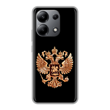 Силиконовый чехол на Xiaomi Redmi Note 13 4G с принтом Герб России золотой Силиконовый чехол на Xiaomi Redmi Note 13 4G с принтом Герб России золотой