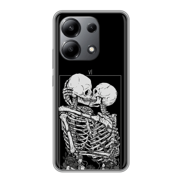Силиконовый чехол на Xiaomi Redmi Note 13 4G с принтом Поцелуй скелетов Силиконовый чехол на Xiaomi Redmi Note 13 4G с принтом Поцелуй скелетов