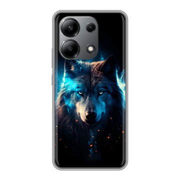 Силиконовый чехол на Xiaomi Redmi Note 13 4G с принтом Волк ночной Силиконовый чехол на Xiaomi Redmi Note 13 4G с принтом Волк ночной