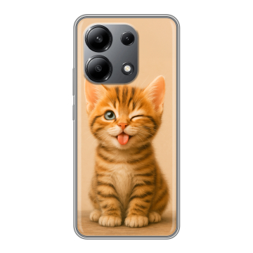 Силиконовый чехол на Xiaomi Redmi Note 13 4G с принтом котенок Силиконовый чехол на Xiaomi Redmi Note 13 4G с принтом котенок