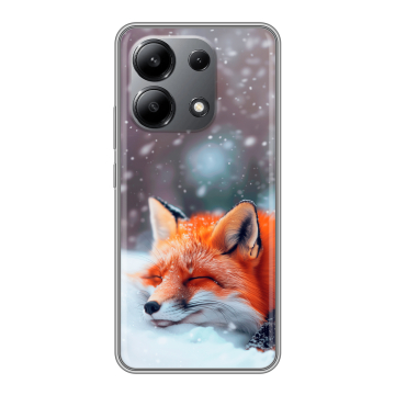 Силиконовый чехол на Xiaomi Redmi Note 13 4G с принтом лиса Силиконовый чехол на Xiaomi Redmi Note 13 4G с принтом лиса