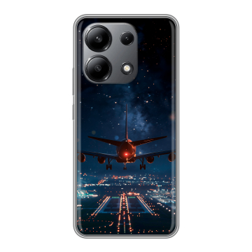 Силиконовый чехол на Xiaomi Redmi Note 13 4G с принтом самолет Силиконовый чехол на Xiaomi Redmi Note 13 4G с принтом самолет