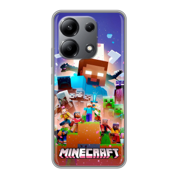 Силиконовый чехол на Xiaomi Redmi Note 13 4G с принтом Майнкрафт Minecraft Силиконовый чехол на Xiaomi Redmi Note 13 4G с принтом Майнкрафт Minecraft