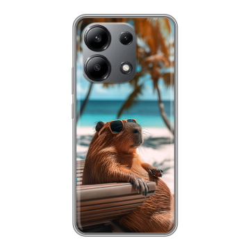 Силиконовый чехол на Xiaomi Redmi Note 13 4G с принтом Капибара