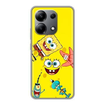 Силиконовый чехол на Xiaomi Redmi Note 13 4G с принтом Спанч боб Спанчбоб Силиконовый чехол на Xiaomi Redmi Note 13 4G с принтом Спанч боб Спанчбоб