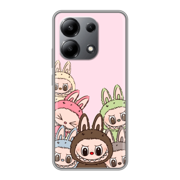Силиконовый чехол на Xiaomi Redmi Note 13 4G с принтом Лабубу