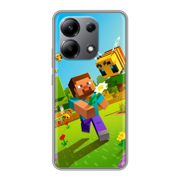 Силиконовый чехол на Xiaomi Redmi Note 13 4G с принтом Майнкрафт Minecraft Силиконовый чехол на Xiaomi Redmi Note 13 4G с принтом Майнкрафт Minecraft