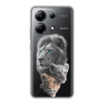 Силиконовый чехол на Xiaomi Redmi Note 13 4G с принтом Львы
