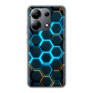 Силиконовый чехол на Xiaomi Redmi Note 13 4G с принтом Неоновые соты