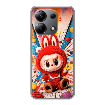 Силиконовый чехол на Xiaomi Redmi Note 13 4G с принтом Labubu Лабубу