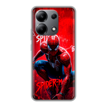 Силиконовый чехол на Xiaomi Redmi Note 13 4G с принтом Spiderman Человек паук Силиконовый чехол на Xiaomi Redmi Note 13 4G с принтом Spiderman Человек паук