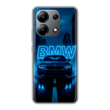 Силиконовый чехол на Xiaomi Redmi Note 13 4G с принтом BMW БМВ