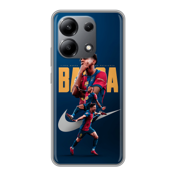 Силиконовый чехол на Xiaomi Redmi Note 13 4G с принтом Барселона Barca Yamal 