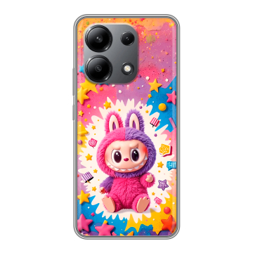 Силиконовый чехол на Xiaomi Redmi Note 13 4G с принтом Labubu Лабубу